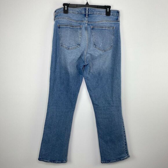GAP Denim Light Wash Distressed Crop Flare Jeans Womens Size 31 Tall - Picture 6 of 10